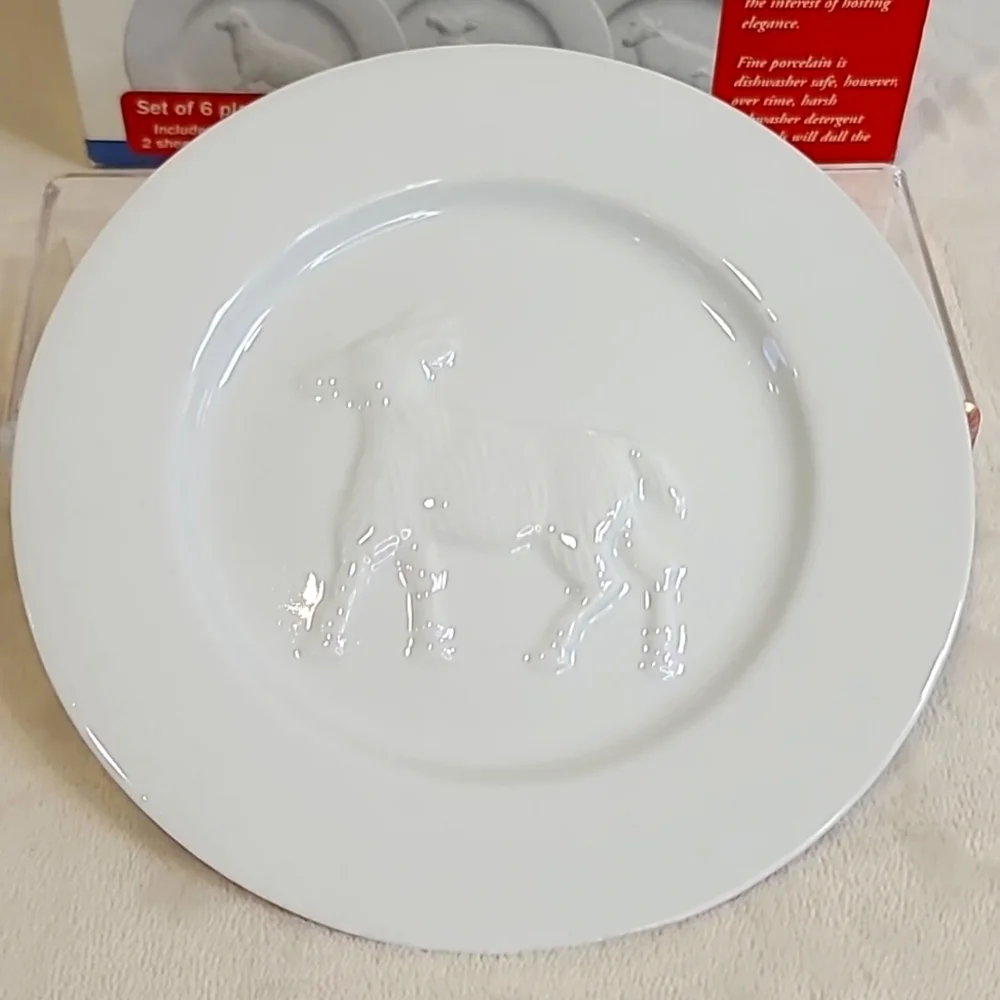 Bonjour La Fromagerie Porcelain Animal Cheese/Appetizer Plates - NIB/NWT